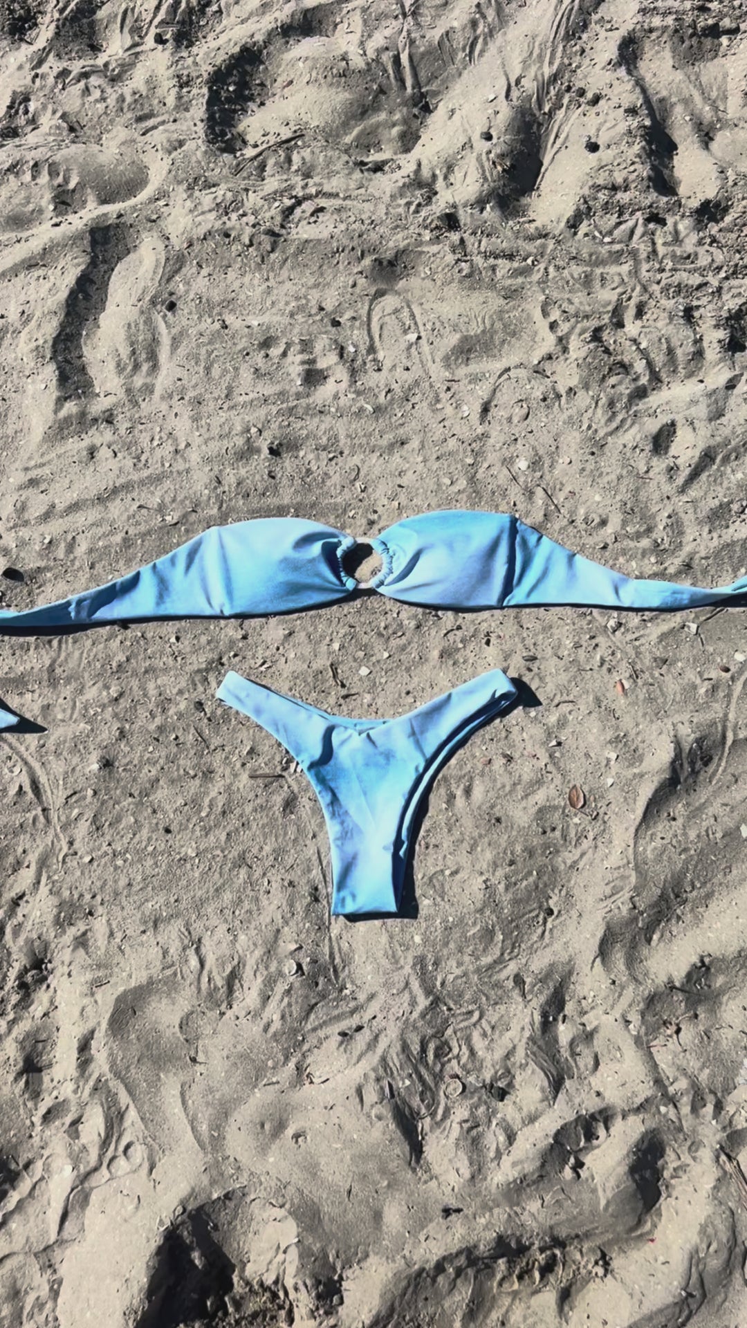 Blue Jean Strapless Bikini Top